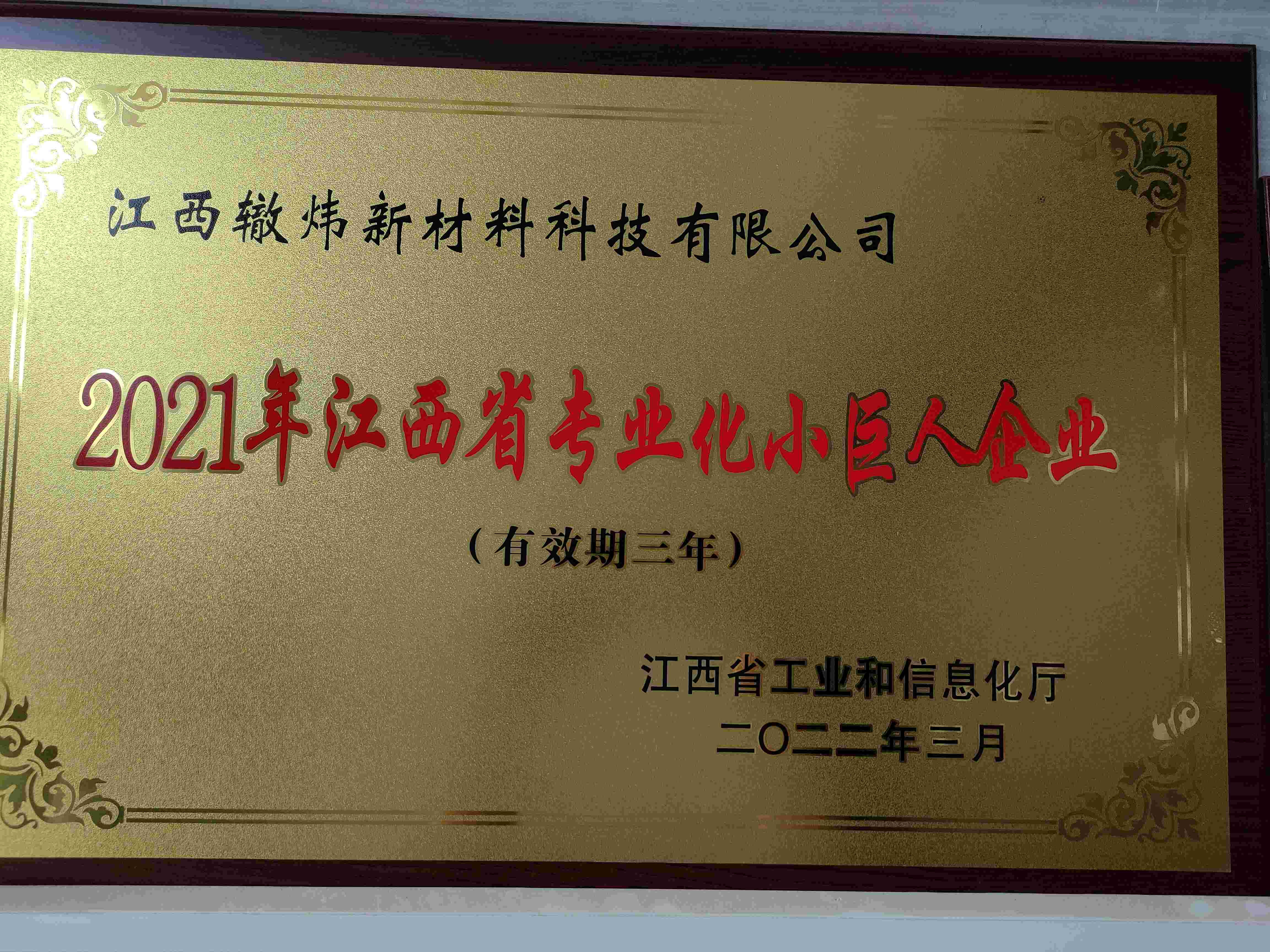 江西省專業(yè)化小巨人企業(yè)